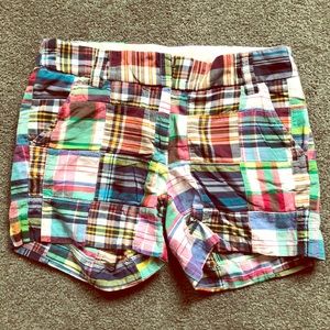 J Crew city fit madras shorts